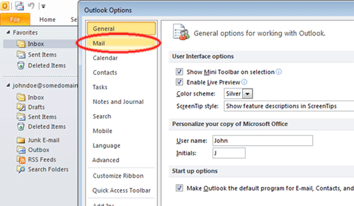 Outlook Options